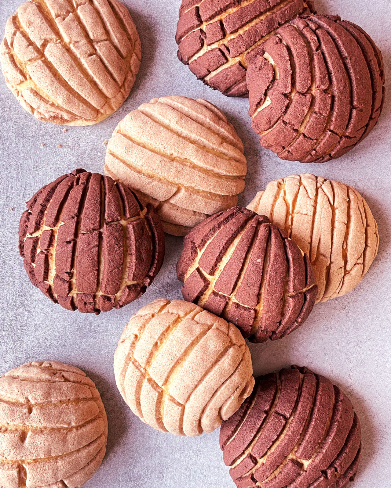 vegane mexikanische Conchas mit Zimt- und Schokolade